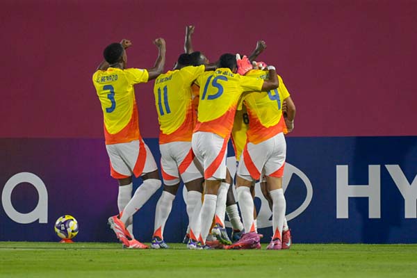 Colombia empató 1-1 con Alemania en su debut en el Mundial Sub-17 de Qatar 2025. El torneo se desarrolla en el complejo Aspire Zone de Doha. / Foto:Federación Colombiana de Fútbol