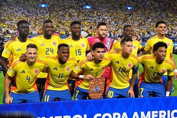 Jugadores de la Selección Colombia de fútbol antes de afrontar un partido. Foto Federación Colombiana de Fútbol 