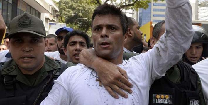 El líder opositor venezolano Leopoldo López se encuentra preso en la Prisión Militar de Ramo Verde desde el año 2015