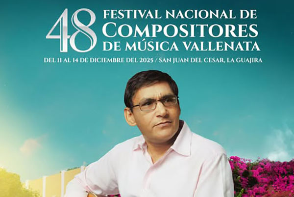 El diseño del afiche refleja el espíritu de su legado y la esencia viva la música. Foto Festival Nacional de Compositores De Musica Vallenata