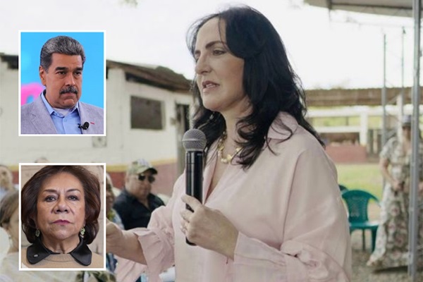 Maria Fernanda Cabal, senadora de la República y pre candidata presidencial. Foto Redes sociales; Nicolás Maduro, presidente de Venezuela Foto EFE; Rosa Villavicencio, Canciller de Colombia, Foto Cancillería