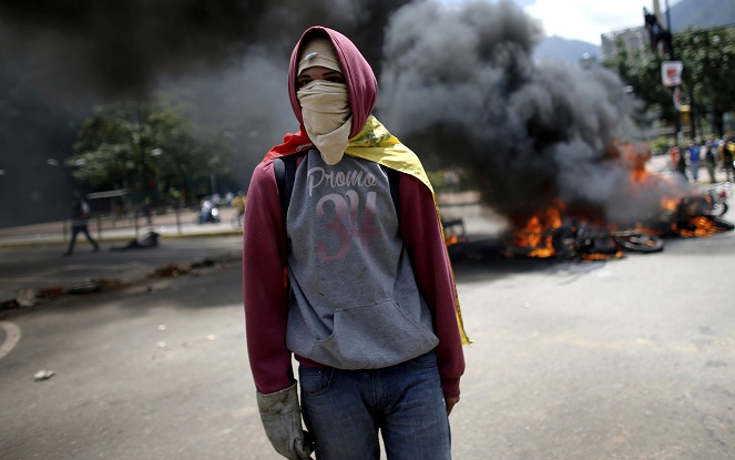 Protestas en Venezuela ayer domingo.