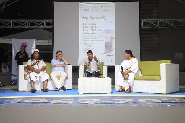 Durante la jornada inicial, se llevó a cabo el conversatorio central 'Del origen al futuro. 500 años de historia', evento que inauguró oficialmente la FilSMar 2025. Foto derechos reservados EL INFORMADOR  